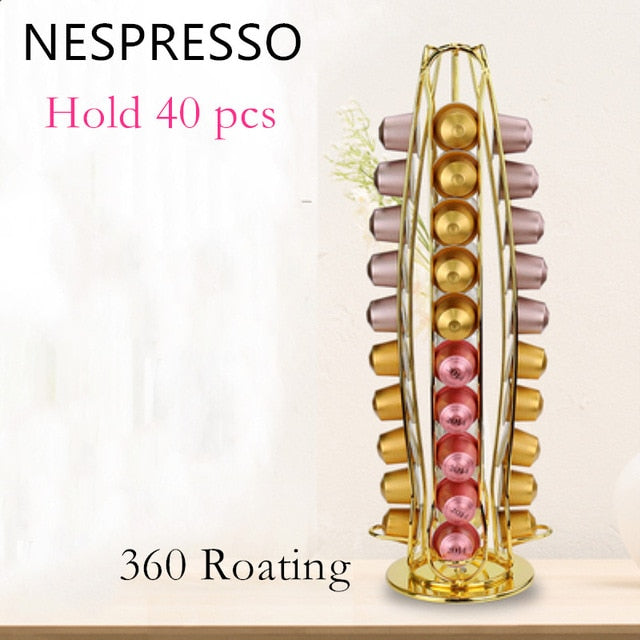 Nespresso Coffee Pods Holder Rotating Rack