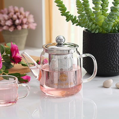 Clear Borosilicate Glass Teapot With 304 Stainless Steel Infuser